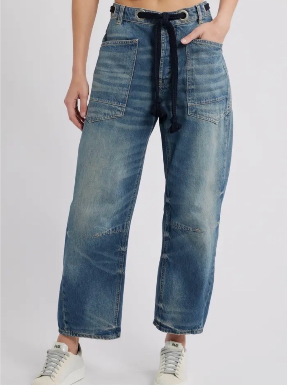 We the Free Moxie Mid Rise Barrel Jeans.